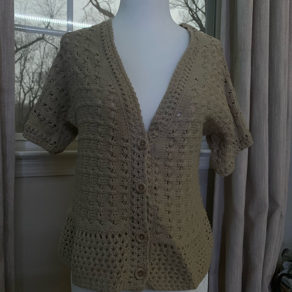 Brown button up sweater from D&Co.